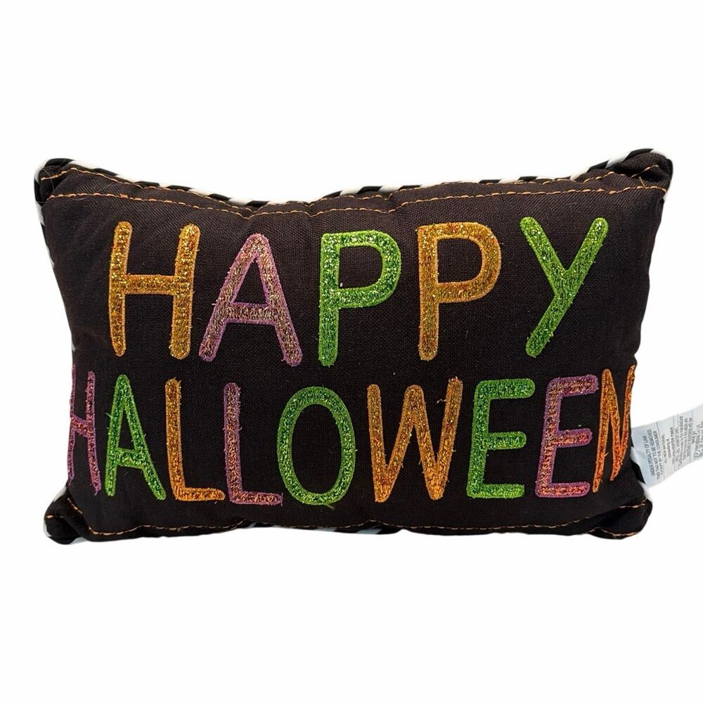 Happy Halloween sparkly throw pillow